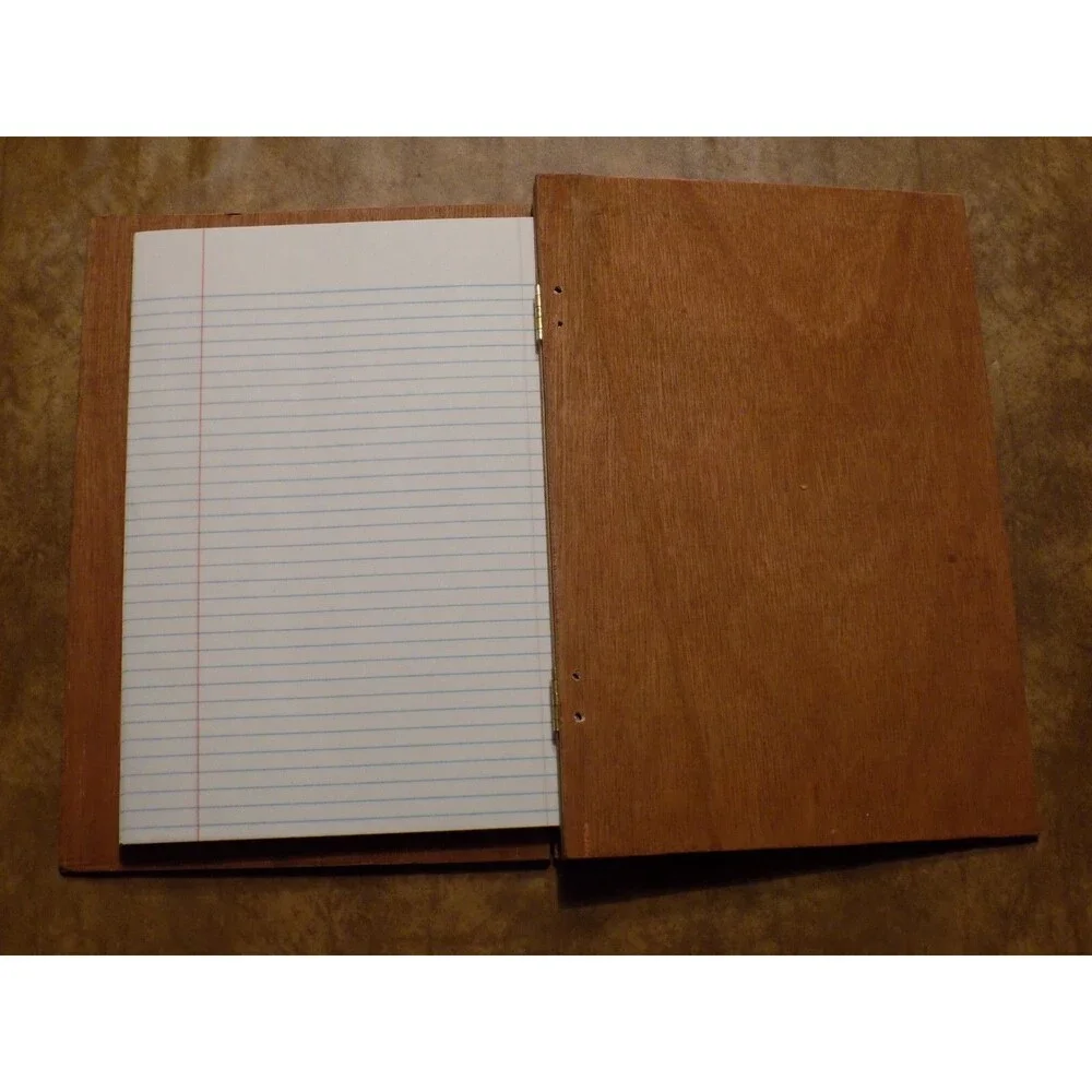 Black Wolf Decal Design Wood Handmade Journal Notebook 150 Lined Pages